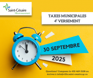 4e versement de taxes @ Hôtel de Ville