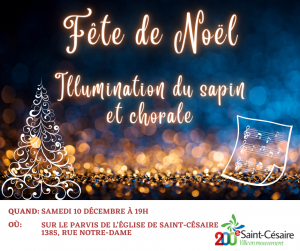Fête de Noël - Illumination du sapin et chorale @ Église de Saint-Césaire