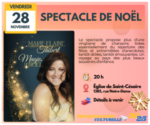 Spectacle de Noël - Marie-Élaine Thibert @ Église de Saint-Césaire