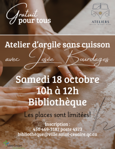 Atelier d'argile sans cuisson @ Bibliothèque municipale