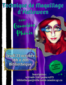Technique de maquillage d'Halloween @ Bibliothèque municipale