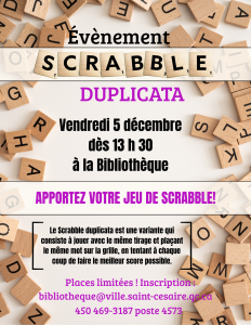 Scrabble Duplicata @ Bibliothèque municipale